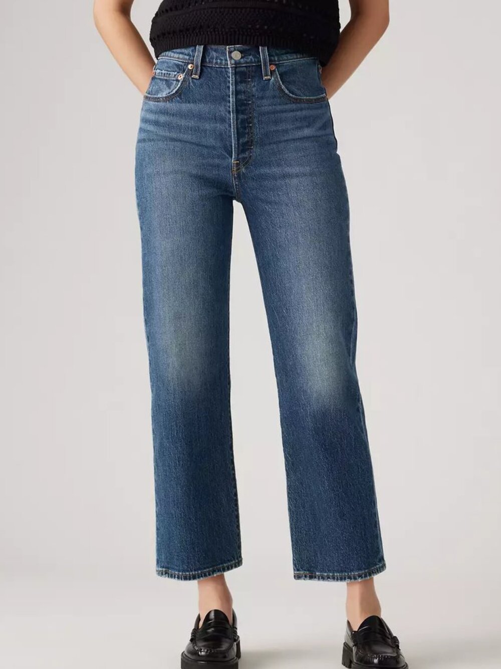 Levi's Ribcage Straight Ankle Women's Jeans in On My Honor - Dark Wash